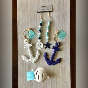 5 Pcs Set Shore Lining Nautical Wall & Table Beach Decor Bundle